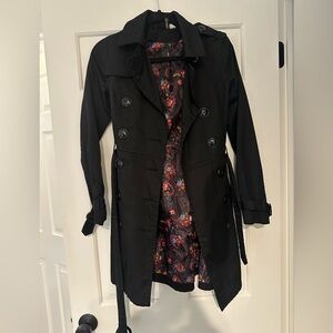 H&M black raincoat/trenchcoat